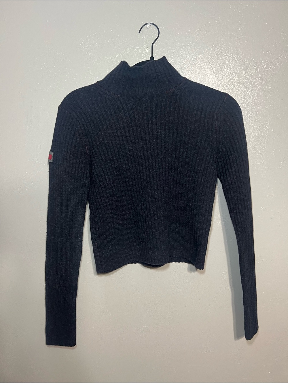 Y2K Abercrombie & Fitch Wool Blend Cropped Mock Neck Sweater Medium